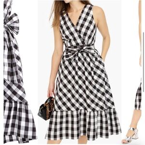 J Crew Black and white checkered gingham dress